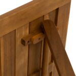VESTIAMO CASA GIARDINO - Set giardino tavolo pieghevole 60x55 cm e 2 sedie pieghevoli in legno con seduta in corda di poliestere intrecciata - immagine 6
