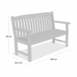 VESTIAMO CASA GIARDINO - Panchina da Giardino in Legno di Acacia - h90x140x63,5 cm - immagine 7