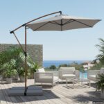 VESTIAMO CASA GIARDINO - Ombrellone da giardino Decentrato con Braccio Laterale e Telo Grigio - h2,54 x diametro 2,7 metri - immagine 2