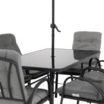 VESTIAMO CASA GIARDINO - Set Tavolo da Giardino 6 Sedie con Ombrellone Grigio - immagine 7
