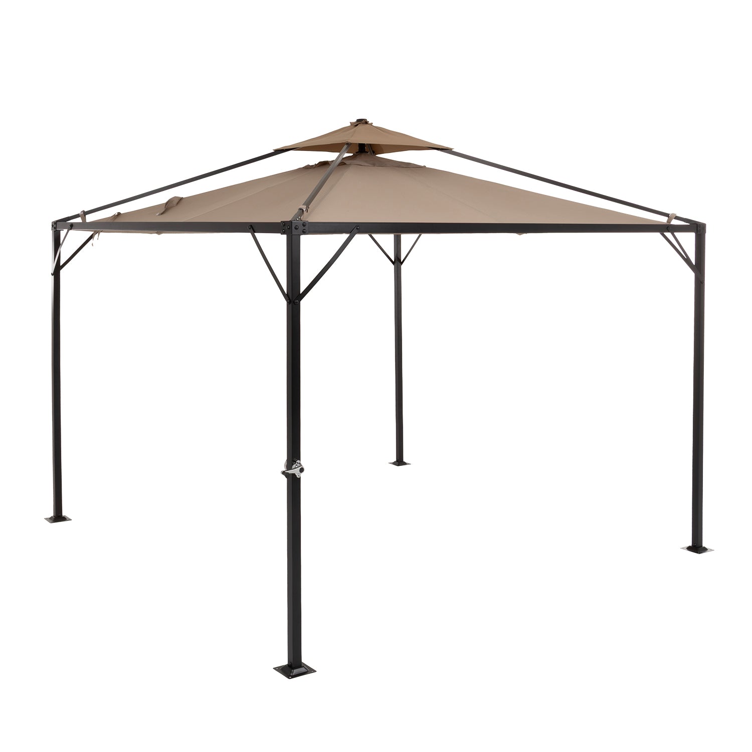 784624-01.jpg VESTIAMO CASA GIARDINO - Gazebo da giardino Richiudibile in Acciaio Antracite con Telo in Poliestere Écru 3x3 metri - immagine 1