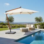 VESTIAMO CASA GIARDINO - Ombrellone da giardino Decentrato con Braccio Laterale e Telo Ècru - h2,85x3x3 metri - immagine 2