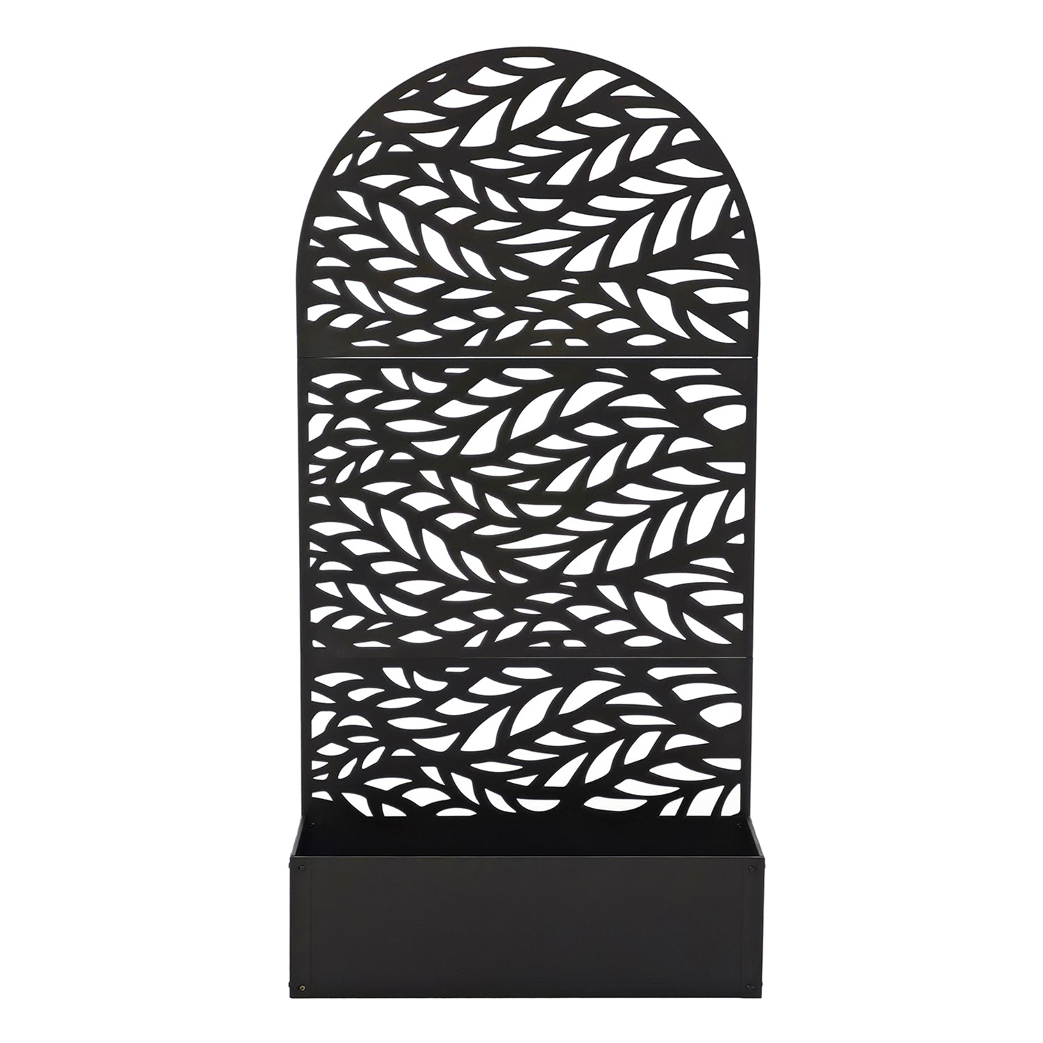 786913-01.jpg VESTIAMO CASA GIARDINO - Fioriera Rettangolare con Separé Decorativo Nera - h180x90x33 cm - immagine 1