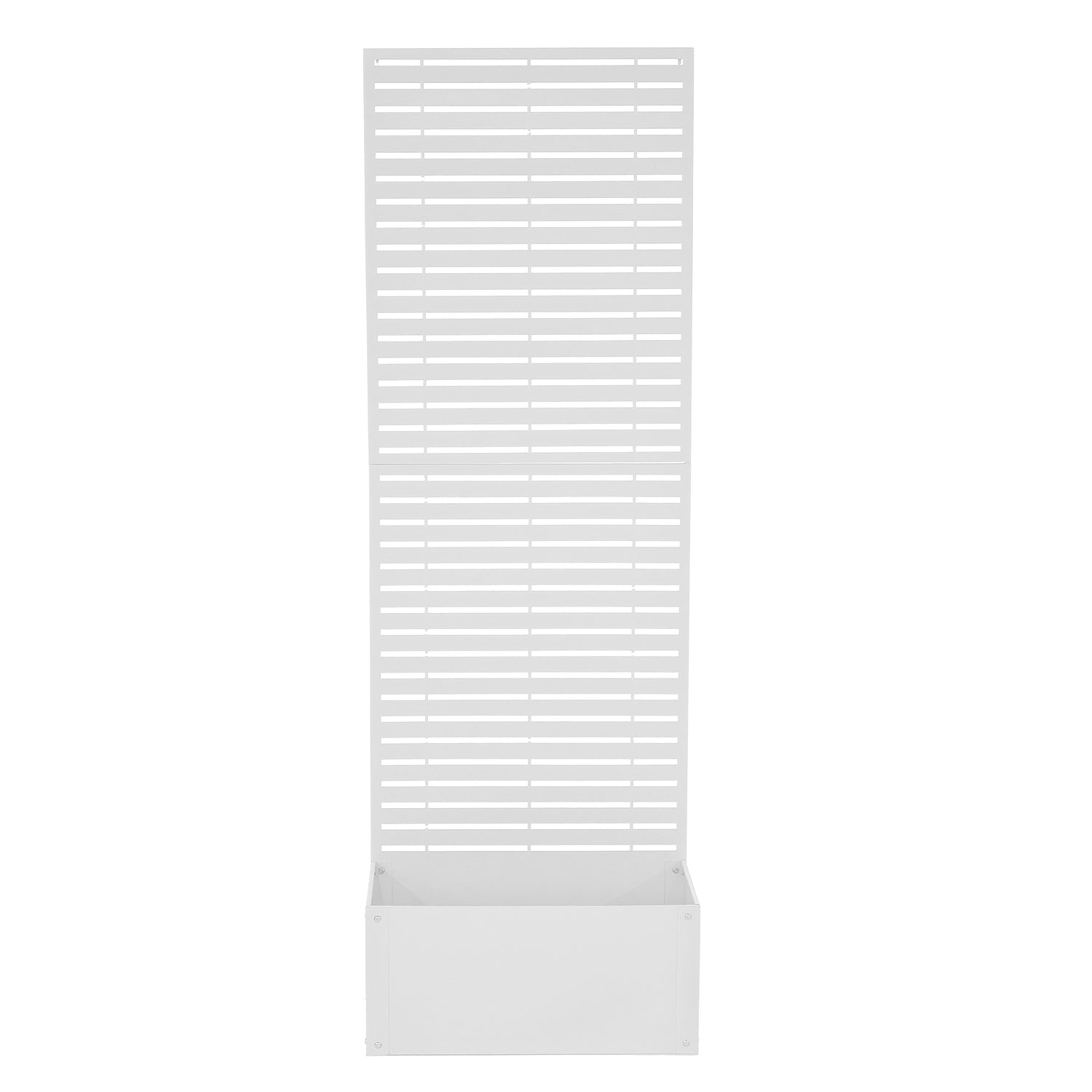 786918-01.jpg VESTIAMO CASA GIARDINO - Fioriera Rettangolare con Separé Decorativo Bianca - h180x60x33 cm - immagine 1