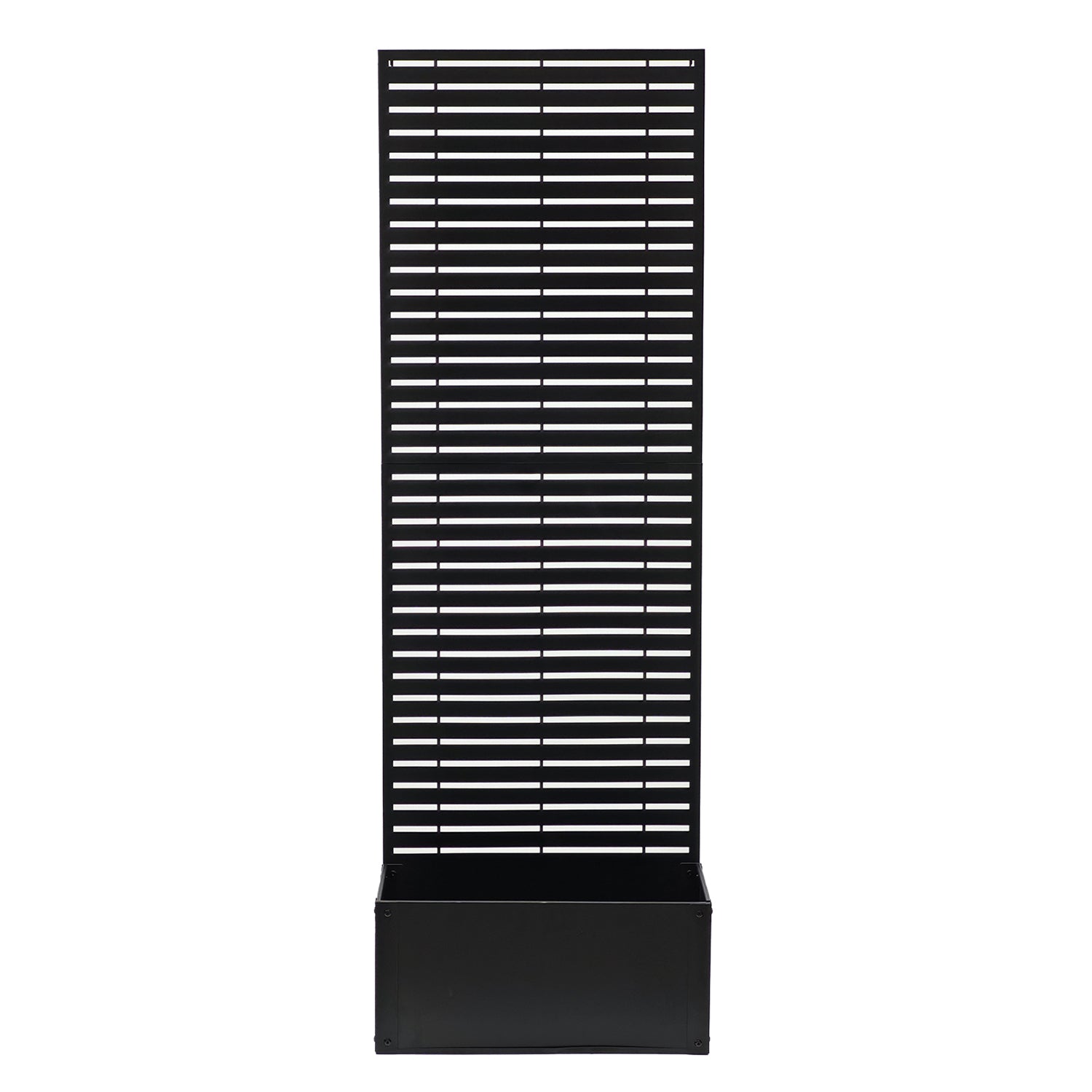 786919-01.jpg VESTIAMO CASA GIARDINO - Fioriera Rettangolare con Separé Decorativo Nera - h180x60x33 cm - immagine 1
