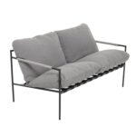 VESTIAMO CASA GIARDINO - Set da giardino 4 pezzi con Struttura in Acciaio Antracite, top in vetro e cuscini Grigio Chiaro - immagine 4