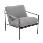 VESTIAMO CASA GIARDINO - Set da giardino 4 pezzi con Struttura in Acciaio Antracite, top in vetro e cuscini Grigio Chiaro - immagine 5