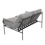 VESTIAMO CASA GIARDINO - Set da giardino 4 pezzi con Struttura in Acciaio Antracite, top in vetro e cuscini Grigio Chiaro - immagine 8