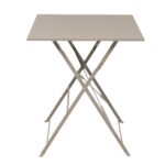 VESTIAMO CASA GIARDINO - Set giardino Bistrot tavolo 60x60 cm e 2 sedie pieghevoli in acciaio Tortora - immagine 2