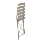 VESTIAMO CASA GIARDINO - Set giardino Bistrot tavolo 60x60 cm e 2 sedie pieghevoli in acciaio Tortora - immagine 7