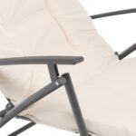 VESTIAMO CASA GIARDINO - Set giardino Tavolo 45x45 cm e 2 sedie in acciaio Antracite Richiudibili con Cuscini Ècru - immagine 5