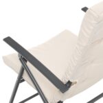 VESTIAMO CASA GIARDINO - Set giardino Tavolo 45x45 cm e 2 sedie in acciaio Antracite Richiudibili con Cuscini Ècru - immagine 6
