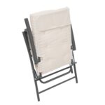 VESTIAMO CASA GIARDINO - Set giardino Tavolo 45x45 cm e 2 sedie in acciaio Antracite Richiudibili con Cuscini Ècru - immagine 7
