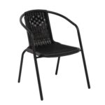 VESTIAMO CASA GIARDINO - Sedia da giardino in acciaio Nero - h72x59x55 cm