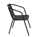 VESTIAMO CASA GIARDINO - Sedia da giardino in acciaio Nero - h72x59x55 cm - immagine 2