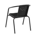 VESTIAMO CASA GIARDINO - Sedia da giardino in acciaio Nero - h72x59x55 cm - immagine 3