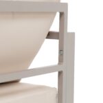 VESTIAMO CASA GIARDINO - Set da giardino 4 pezzi struttura in alluminio Sabbia e braccioli in Polywood con cuscini Beige - Formato da 1 divano, 2 poltrone e 1 tavolino - immagine 7