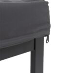VESTIAMO CASA GIARDINO - Set da giardino 4 pezzi struttura in alluminio Antracite e braccioli in Polywood con cuscini Grigio Scuro - Formato da 1 divano, 2 poltrone e 1 tavolino - immagine 7