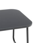 VESTIAMO CASA GIARDINO - Set da giardino 4 pezzi Struttura in Acciaio Antracite, braccioli in Polywood e Top in vetro e Cuscini Antracite inclusi - immagine 3