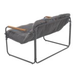 VESTIAMO CASA GIARDINO - Set da giardino 4 pezzi Struttura in Acciaio Antracite, braccioli in Polywood e Top in vetro e Cuscini Antracite inclusi - immagine 7