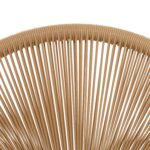 VESTIAMO CASA GIARDINO - Set da giardino 4 pezzi Struttura in Acciaio Bianca, Schienale in Rattan, Top in vetro e Cuscini Tortora inclusi - immagine 6