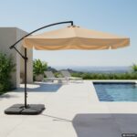 VESTIAMO CASA GIARDINO - Ombrellone Quadrato con carrucola Camel - h250x250x250 cm - immagine 2