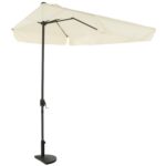 VESTIAMO CASA GIARDINO - Ombrellone Decentrato a Semicerchio da Balcone con manovella Ècru h2,30x1,30 metri - immagine 7
