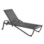 VESTIAMO CASA GIARDINO - Lettino Sdraio in Acciaio e Tessuto Antracite con Ruote e Schienale Regolabile h33x193x73 cm - Ideale per Spiaggia e Campeggio