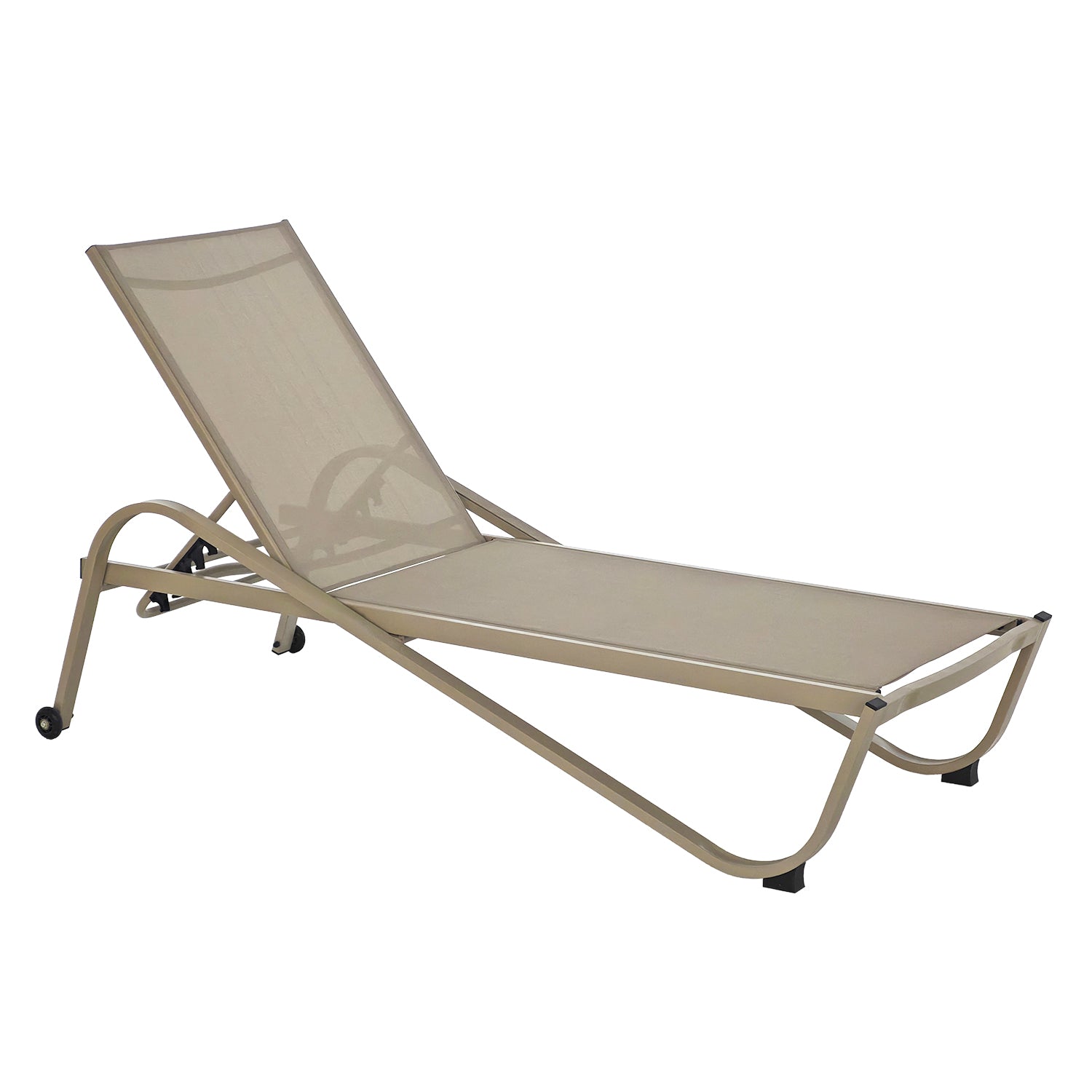 797426-01.jpg VESTIAMO CASA GIARDINO - Lettino Sdraio in Acciaio e Tessuto Tortora con Ruote e Schienale Regolabile h33x193x73 cm - Ideale per Spiaggia e Campeggio - immagine 1