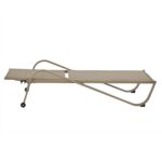 VESTIAMO CASA GIARDINO - Lettino Sdraio in Acciaio e Tessuto Tortora con Ruote e Schienale Regolabile h33x193x73 cm - Ideale per Spiaggia e Campeggio - immagine 3
