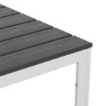 VESTIAMO CASA GIARDINO - Tavolo da giardino in acciaio Bianco con Doghe Effetto Legno Antracite - h74x78x78 cm - immagine 3