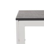 VESTIAMO CASA GIARDINO - Tavolo da giardino in acciaio Bianco con Doghe Effetto Legno Antracite - h74x78x78 cm - immagine 4