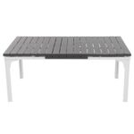 VESTIAMO CASA GIARDINO - Tavolo da giardino allungabile in acciaio con Doghe Effetto Legno - h76x180/240x89,5 cm - immagine 3