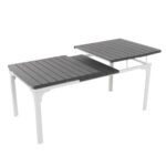 VESTIAMO CASA GIARDINO - Tavolo da giardino allungabile in acciaio con Doghe Effetto Legno - h76x180/240x89,5 cm - immagine 6