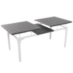 VESTIAMO CASA GIARDINO - Tavolo da giardino allungabile in acciaio con Doghe Effetto Legno - h76x180/240x89,5 cm - immagine 7
