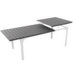 VESTIAMO CASA GIARDINO - Tavolo da giardino allungabile in acciaio con Doghe Effetto Legno - h76x180/240x89,5 cm - immagine 8
