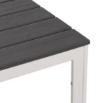 VESTIAMO CASA GIARDINO - Tavolo da giardino in acciaio Bianco con Doghe Effetto Legno Antracite - h74x156x78 cm - immagine 2