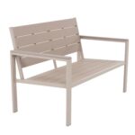 VESTIAMO CASA GIARDINO - Set da giardino 4 pezzi struttura in acciaio Beige con Doghe in HDPE Effetto Legno Tortora - immagine 5