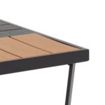VESTIAMO CASA GIARDINO - Set da giardino 4 pezzi struttura in acciaio Antracite e Doghe in HDPE con cuscini Grigio Scuro - Formato da Panchina a 2 posti, 2 poltrone e tavolino da salotto - immagine 3