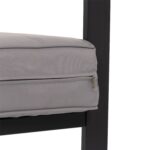 VESTIAMO CASA GIARDINO - Set da giardino 4 pezzi struttura in acciaio Antracite e Doghe in HDPE con cuscini Grigio Scuro - Formato da Panchina a 2 posti, 2 poltrone e tavolino da salotto - immagine 5