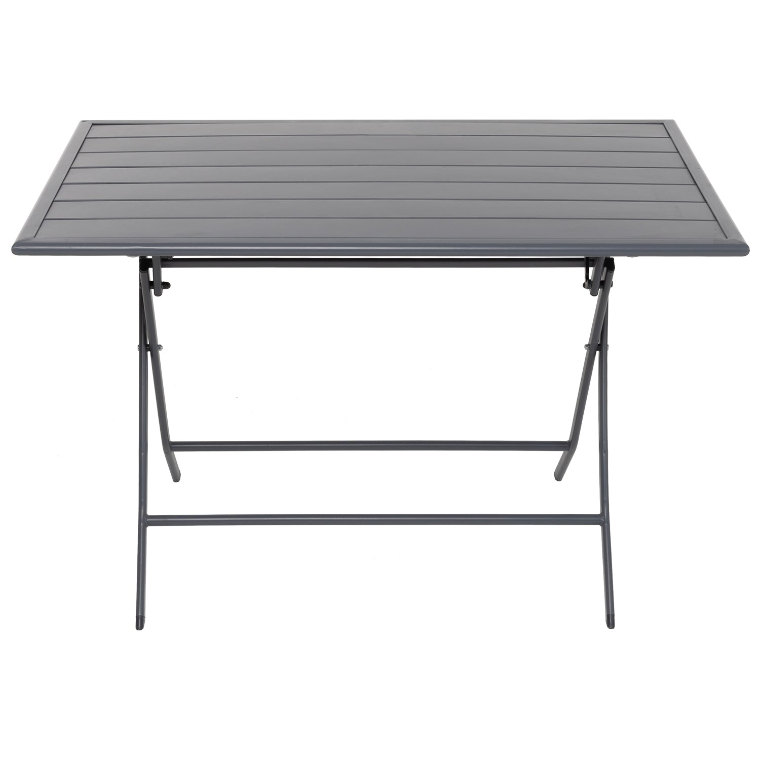 798133_1.jpg VESTIAMO CASA GIARDINO - Tavolo da giardino pieghevole in acciaio Grigio 110x70cm - immagine 1