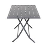 VESTIAMO CASA GIARDINO - Tavolo da giardino pieghevole in acciaio Grigio 110x70cm - immagine 2