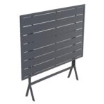 VESTIAMO CASA GIARDINO - Tavolo da giardino pieghevole in acciaio Grigio 110x70cm - immagine 7