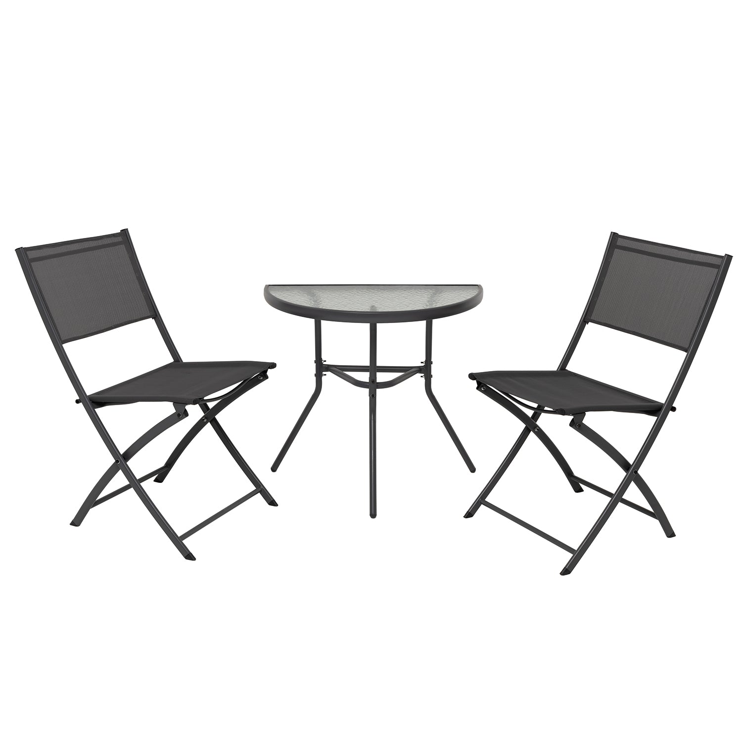 799000_1.jpg VESTIAMO CASA GIARDINO - Set da giardino 3 pezzi Tavolo con 2 Sedie Richiudibili – Design compatto per Balcone e Giardino - immagine 1