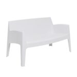 VESTIAMO CASA GIARDINO - Panchina da giardino in Polipropilene Bianca con Protezione UV - h74x136,6x69,5 cm