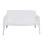 VESTIAMO CASA GIARDINO - Panchina da giardino in Polipropilene Bianca con Protezione UV - h74x136,6x69,5 cm - immagine 2