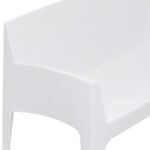 VESTIAMO CASA GIARDINO - Panchina da giardino in Polipropilene Bianca con Protezione UV - h74x136,6x69,5 cm - immagine 5