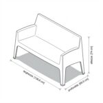 VESTIAMO CASA GIARDINO - Panchina da giardino in Polipropilene Bianca con Protezione UV - h74x136,6x69,5 cm - immagine 6