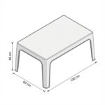 VESTIAMO CASA GIARDINO - Tavolo da giardino in Polipropilene Bianca con Protezione UV - h48x100x60 cm - immagine 5