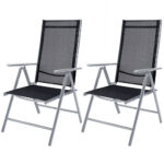 Sedie da giardino Bern set 2 pz antracite alluminio